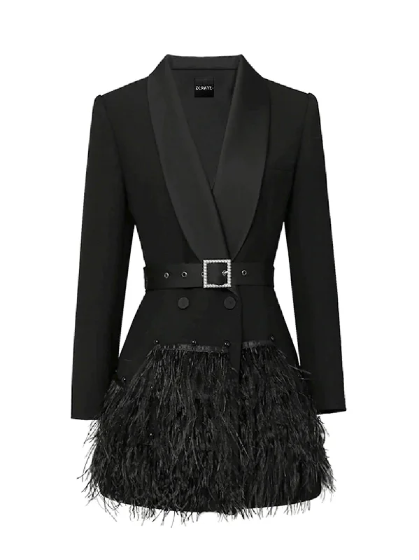 Feathers Tassel Blazer Dress Women's Fashion Blazer