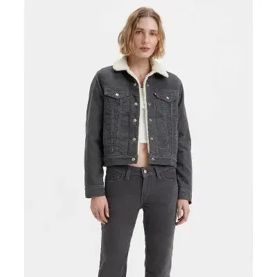 Levi's Women's Button Up Winter Sherpa Trucker Jacket Slim Fit Elasticated Jacket Padded Jacket Insulated Jacket