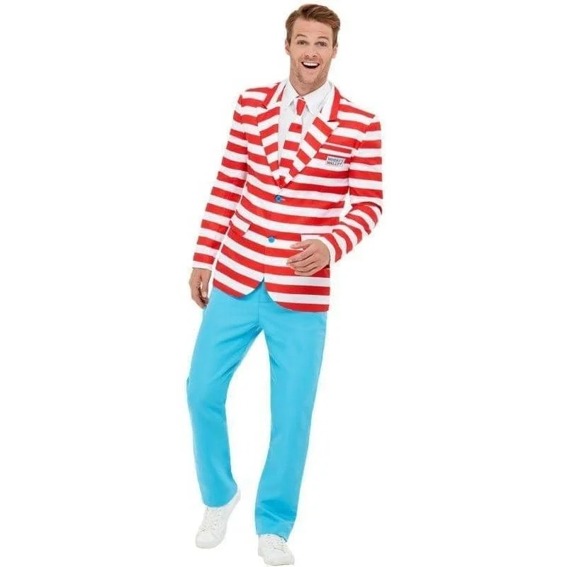Wheres Wally Suit Adult Red White Waldo Jacket Faux Fur Fabric Real Fur Fabric Shearling Fabric
