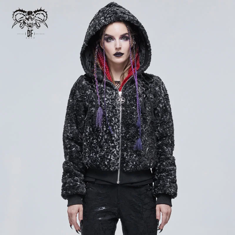 CT187 Two-tone punk women wool jacket Cotton Jacket Linen Jacket Terry Jacket
