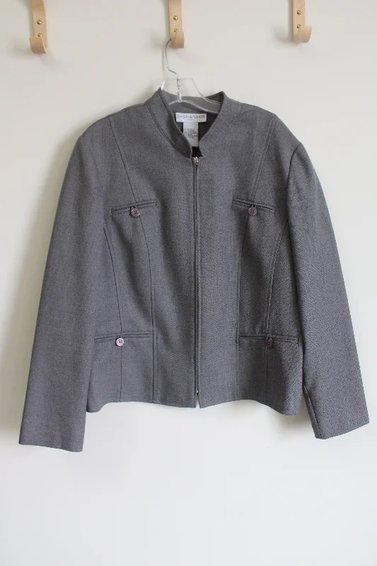 Sag Harbor Dress Gray Jacket | 16 Front Pockets Side Pockets Patch Pockets