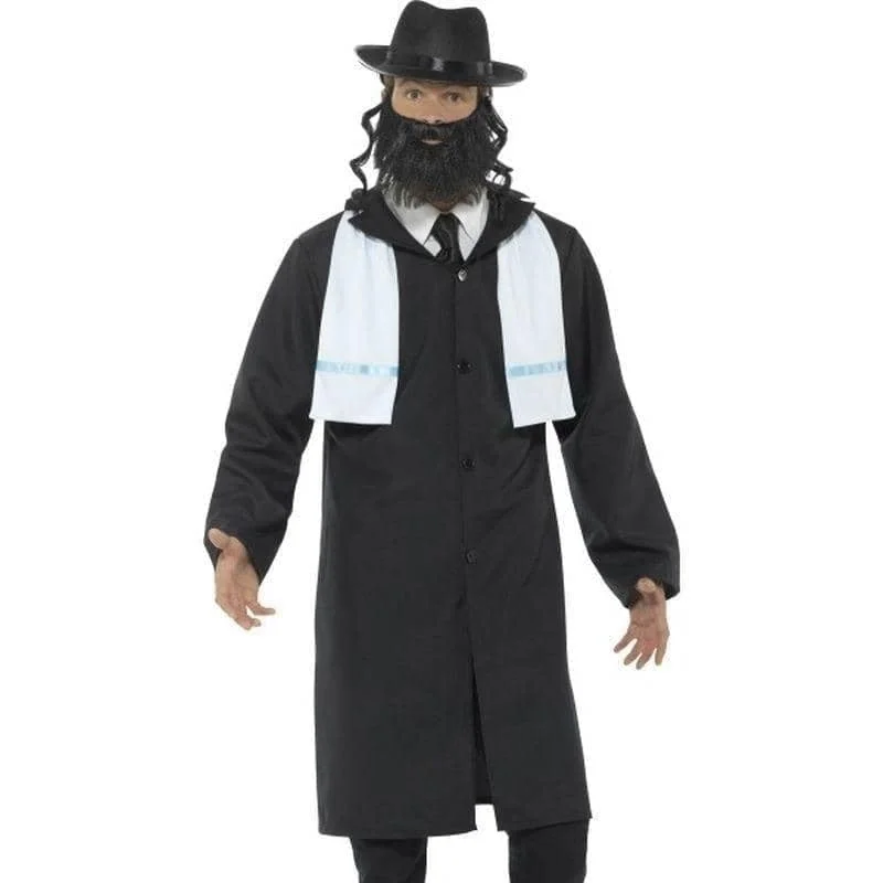 Rabbi Costume Adult Black Long Jacket Fleece Jacket Down Jacket Feather Jacket