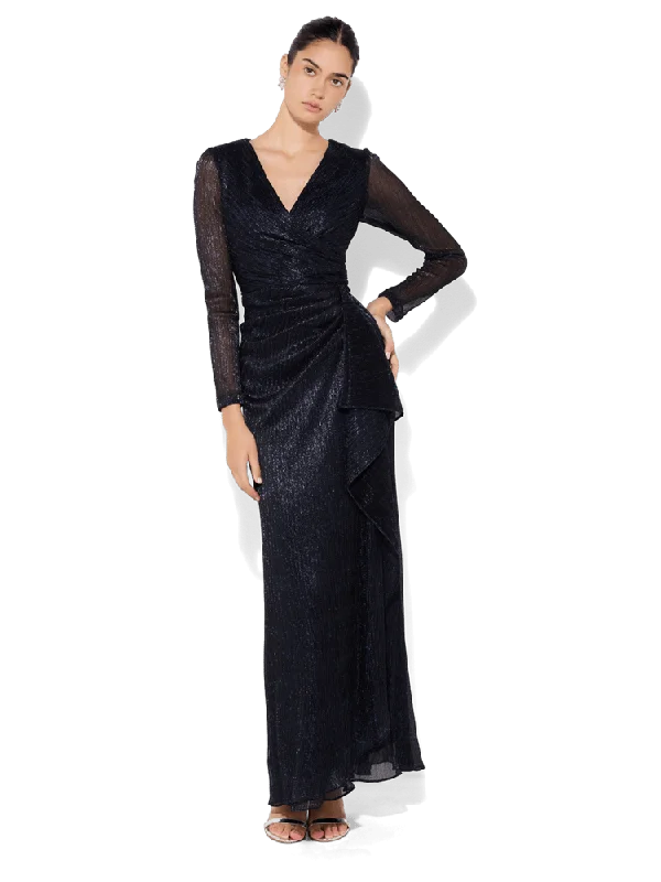 Adele Navy Metallic Gown