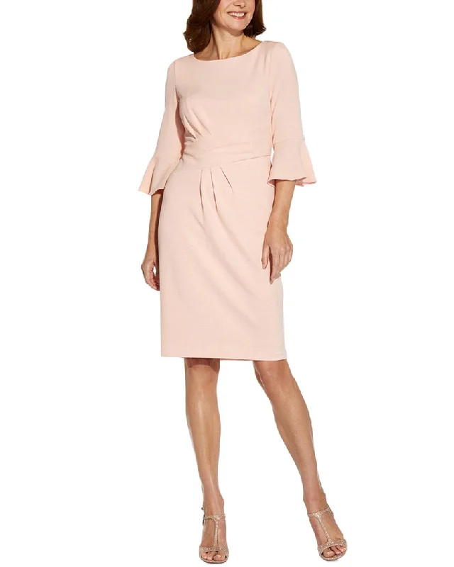 Adrianna Papell Sheath 3/4-Sleeve Solid Dress