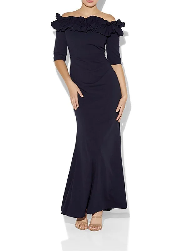 Azariah Navy Portrait Gown