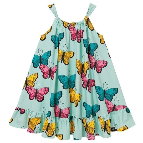 Blue Butterflies Bow Dress - 1 Left Size 2-4 years