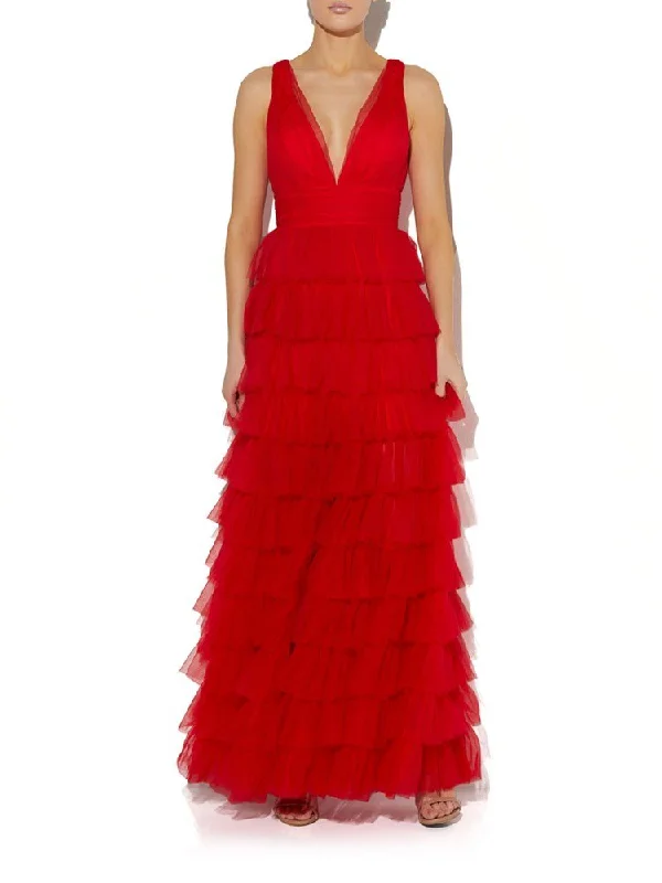 Raven Red Tulle Gown