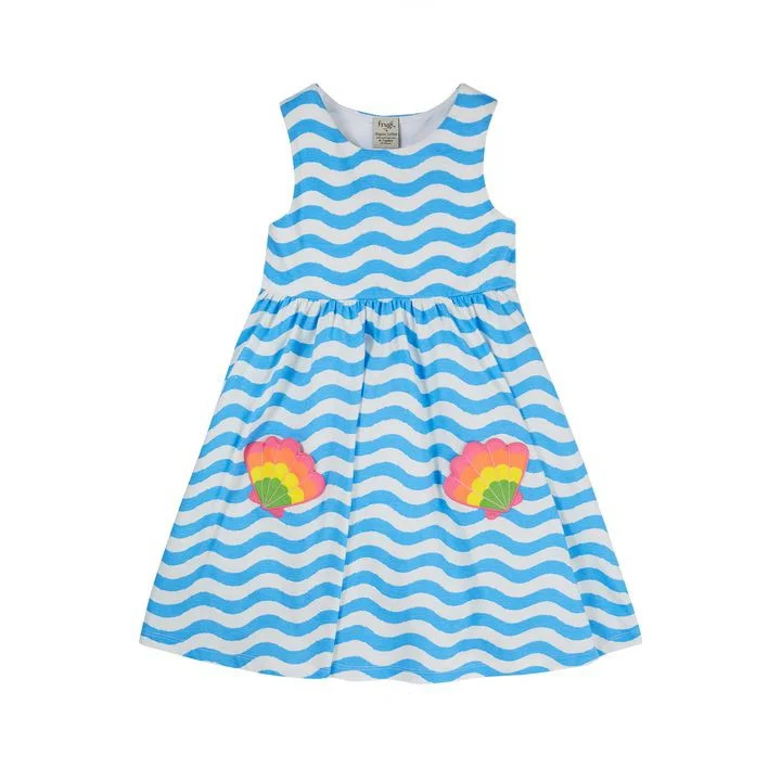 Wave Stripe / Shell Samantha Summer Dress - 2 Left Size 3-4 & 4-5 years