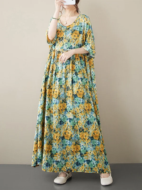 Women's Summer Beachside Beauty Long Smock Dress