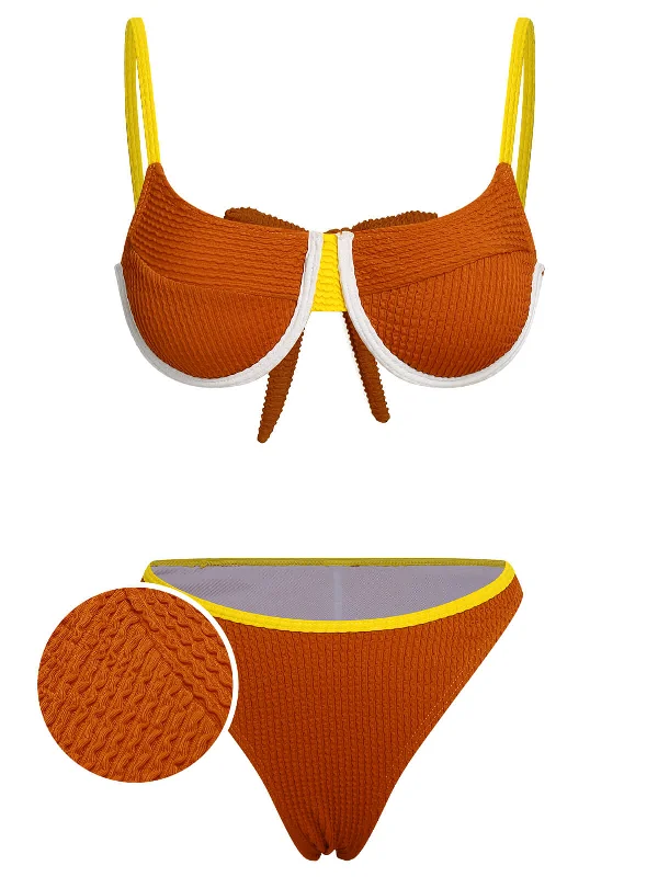 1940s Knitted Back Strap Bikini Scoop neck bikini, Comfortable, Sexy, Trendy
