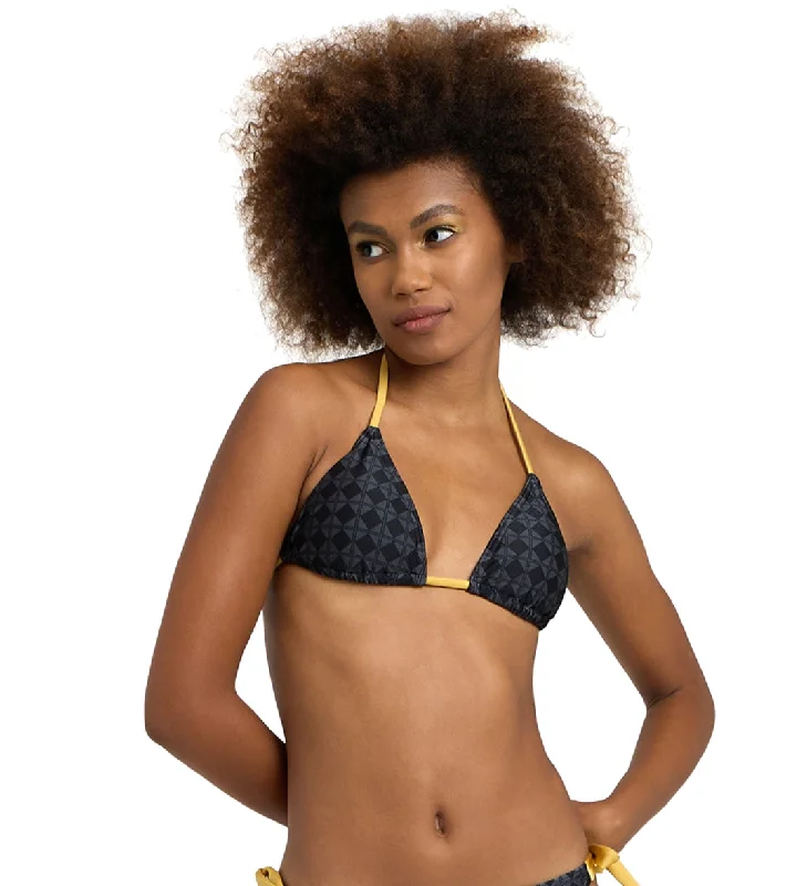 Arena Women's 50Th Triangle Bikini Top Black Multi/Gold High-leg bikini, Retro style, Sexy, Fashionable