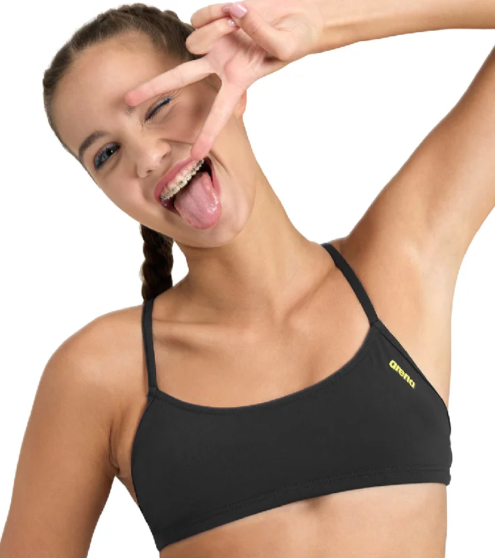 Arena Women's Bandeau Play Bikini Top Black/Yellow Star Ruched top bikini, Trendy, Sexy, Comfortable