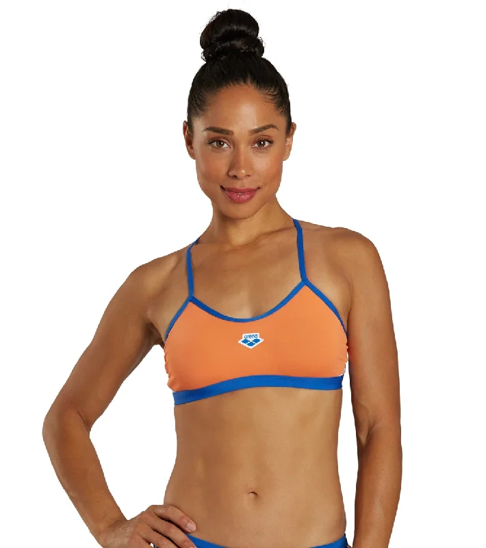 Arena Women's Icons Solid Cross Back Bikini Top Nespola/Royal Drawstring bikini, Adjustable, Comfortable, Trendy Arena Women's Icons Solid Cross Back Bikini Top Nespola/Royal Drawstring bikini, Adjustable, Comfortable, Trendy