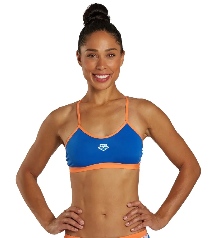Arena Women's Icons Solid Cross Back Bikini Top Royal/Nespola Beach bikini, Comfortable, Stylish, Summer