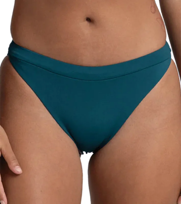 JOLYN Women's Holland Solid Bikini Bottom Peacock Bikini with ruffles, Feminine, Chic, Trendy