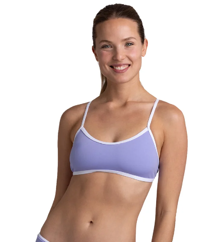 JOLYN Women's Jocelyn Contrast Bikini Top Lavender/White Floral print bikini, Feminine, Fun, Trendy JOLYN Women's Jocelyn Contrast Bikini Top Lavender/White Floral print bikini, Feminine, Fun, Trendy