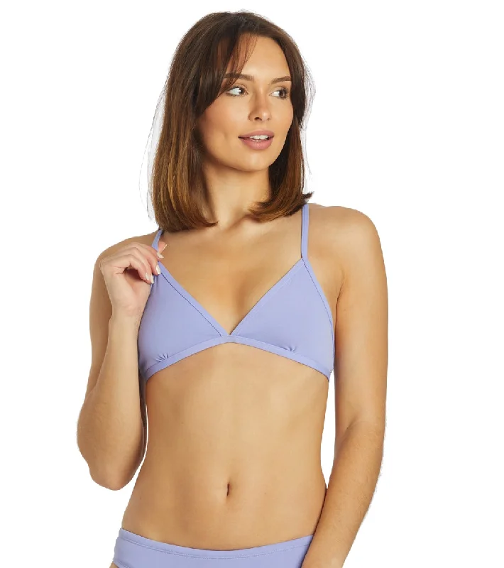 JOLYN Women's Triangle Solid Bikini Top Lavender Bikini with pleats, Trendy, Feminine, Stylish