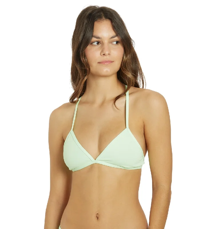 JOLYN Women's Triangle Solid Bikini Top Mint Bikini with rings, Chic, Stylish, Sexy