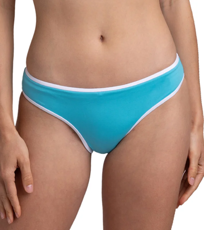 JOLYN Women's Whitney Contrast Bikini Bottom Hawaii Blue/White Floral print swimsuit, Feminine, Beachwear, Trendy JOLYN Women's Whitney Contrast Bikini Bottom Hawaii Blue/White Floral print swimsuit, Feminine, Beachwear, Trendy