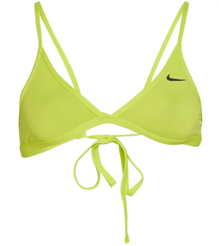 Nike Women's HydraStrong Solid Tie Back Bikini Top Cyber Bikini with cutouts, Sexy, Trendy, Fashionable