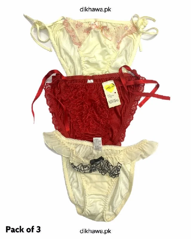 Pack of 3 Imported Stocklot Branded Net Panty Bikini Style Sexy Thong Panty Leopard print bikini, Bold, Sexy, Fashionable