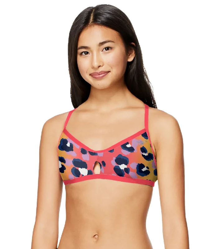 Speedo Women's Printed Keyhole Tie Back Bikini Top Fiery Skin Halter top bikini set, Sexy, Trendy, Comfortable