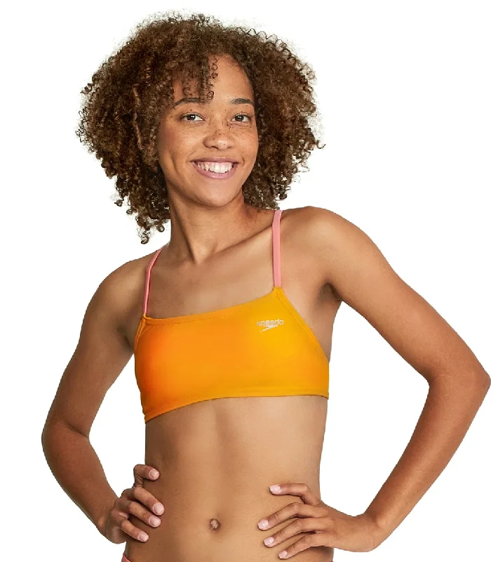 Speedo Women's Solid Strappy Fixed Back Bikini Top Radiant Yellow Cutout bikini, Sexy, Trendy, Fashionable Speedo Women's Solid Strappy Fixed Back Bikini Top Radiant Yellow Cutout bikini, Sexy, Trendy, Fashionable