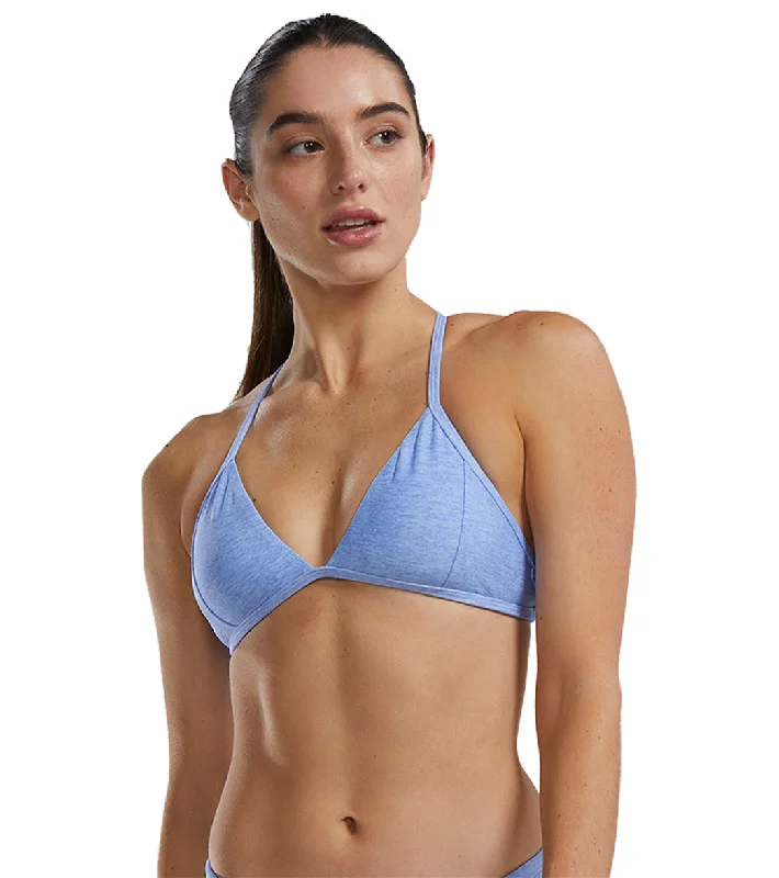 TYR Women's Lapped Durafast Elite Triangle Tieback Bikini Top Peri Blue Bikini with ties, Sexy, Comfortable, Trendy