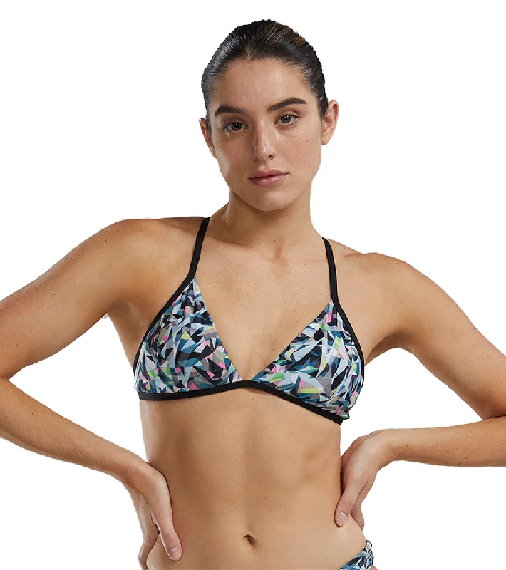 TYR Women's Prismbreak Triangle Tieback Bikini Top Blk/ Multi Triangle bikini, Simple, Sexy, Comfortable