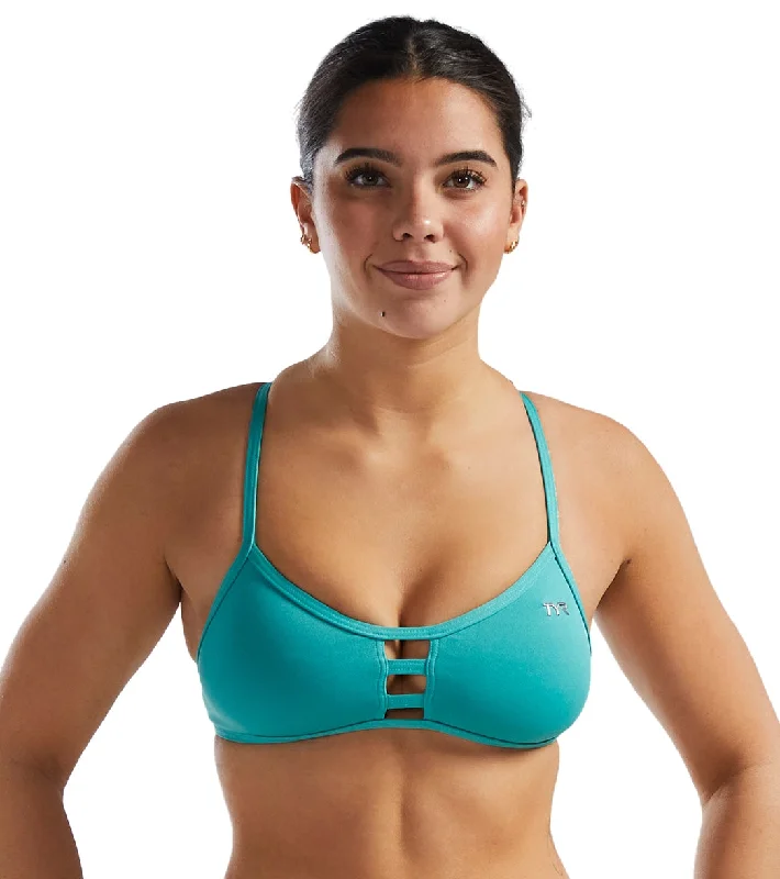TYR Women's Solid Pacific Tieback Bikini Top Latigo Bay Skirted bikini, Feminine, Trendy, Comfortable