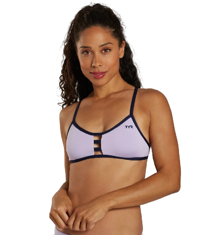 TYR Women's Solid Pacific Tieback Bikini Top Lavender Sleeveless bikini, Chic, Sexy, Comfortable