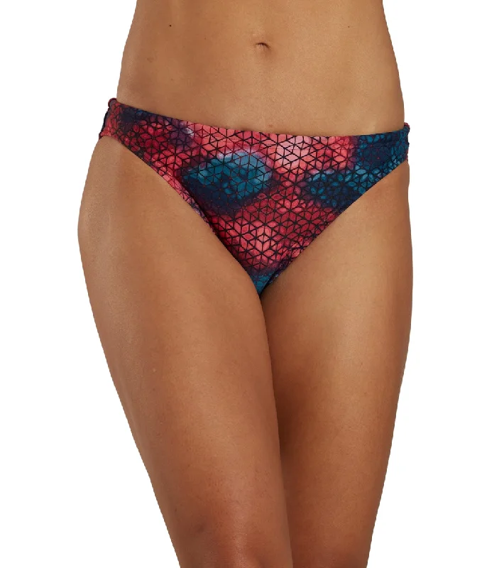 TYR Women's Starhex Full Coverage Bikini Bottom Red Multi Shiny metallic bikini, Glamorous, Trendy, Sexy