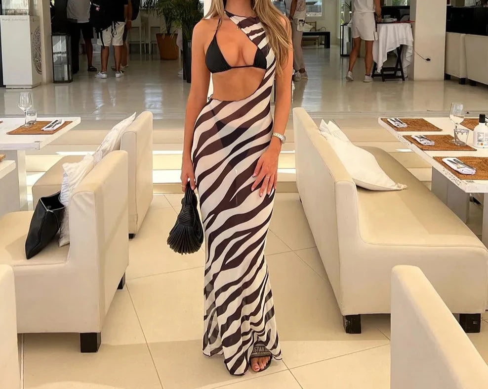 A&A Zebra Stripes Bikini Set Off-the-shoulder bikini, Sexy, Elegant, Trendy