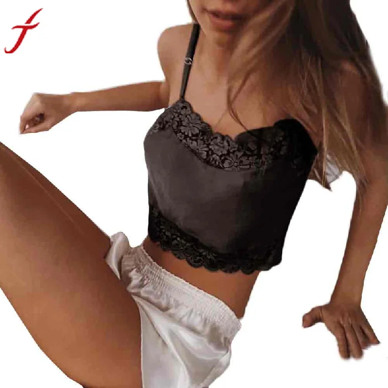 Women Fashion 2017 Crop Top Cropped Crochet Bikini Small Vest Strap Sexy Lace Tank Top Sleeveless Silk Tops#LSIN Ruffle bikini, Feminine, Fun, Sexy